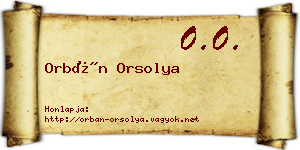 Orbán Orsolya névjegykártya